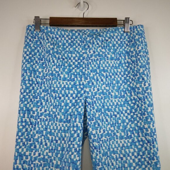 Soft Surroundings Blue and White Pull On Ankle Pants  Size PM - Picture 2 of 10
